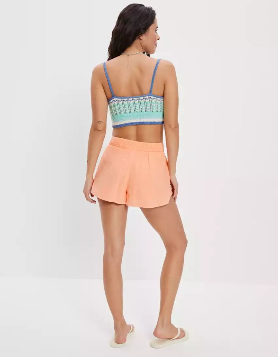 Shorts American Eagle AE Woven Beach Orange Femme | HGO-92032276